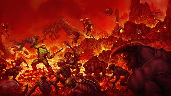 Bethesda Softworks, demon, Doom (game), Doom 4, Id Software, video games, HD wallpaper HD wallpaper