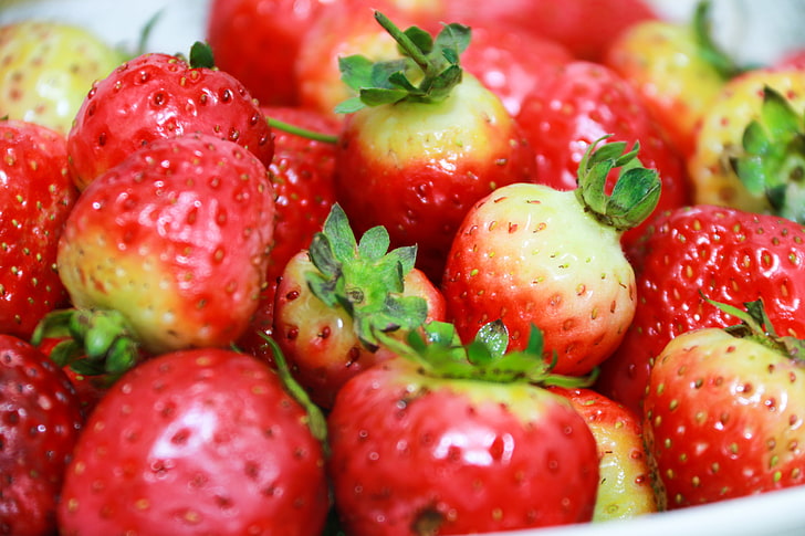 red strawberries, strawberry, berry, vitamins, HD wallpaper