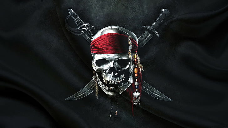 Jolly Roger, pirates, flag, artwork, HD wallpaper