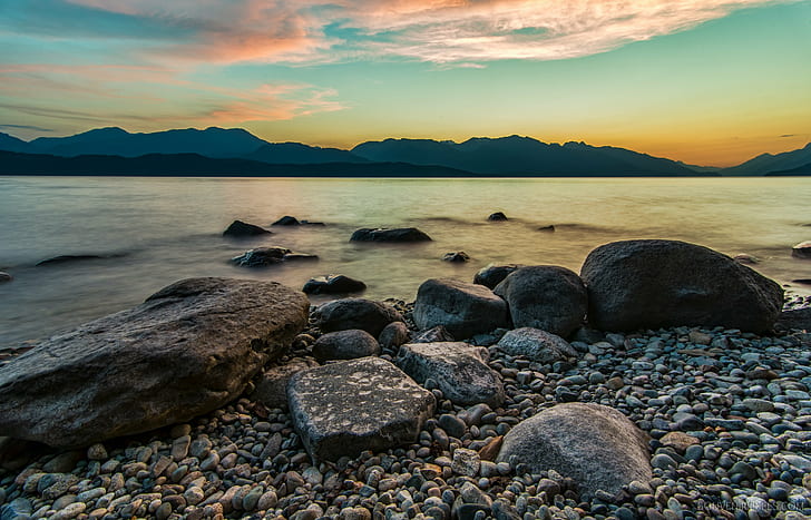 Brown rocks bear body of water during sunset, Colors, brown, rocks, body of  water, HD wallpaper | Wallpaperbetter