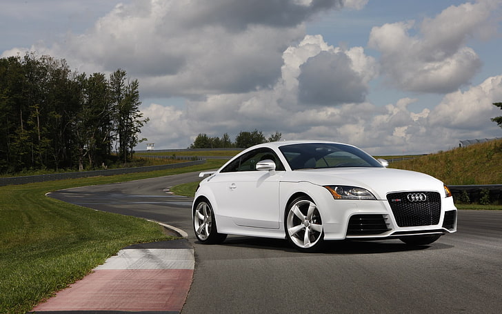 Audi coupe branco, Audi, carro esportivo, audi na pista, audi branco, HD papel de parede