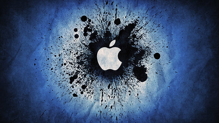 Apple black BlueBlack Apple Technology Apple HD Art , Blue, Black, logo, apple, HD wallpaper