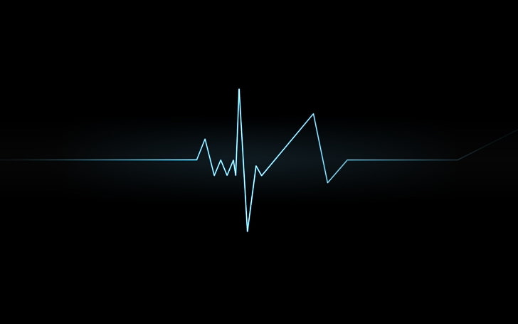 illustration de la ligne de vie, rythme cardiaque, cœur, minimalisme, fond noir, Fond d'écran HD