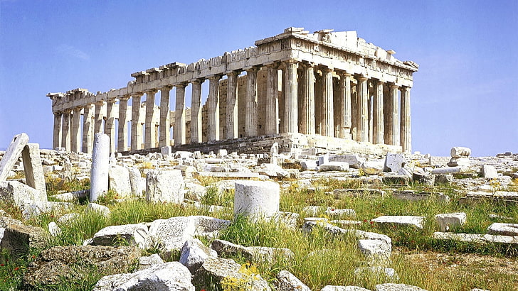 Acropolis, Parthenon, ancient, building, Greece, Parthenon, architecture, Greek, HD wallpaper
