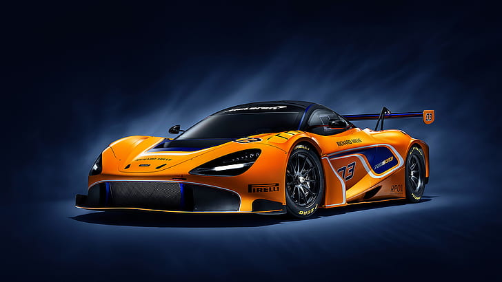 McLaren, McLaren 720S GT3, Car, Orange Car, Race Car, Sport Car, Supercar, HD wallpaper
