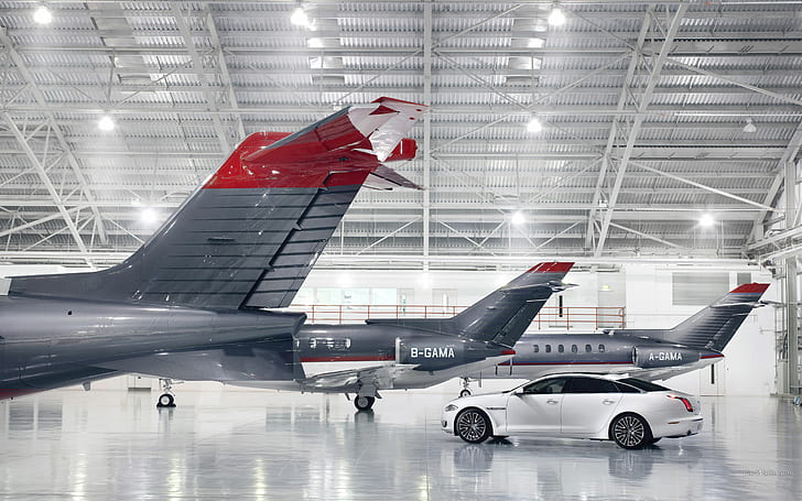 Jaguar Private Jet Hanger Aereo aereo HD, auto, aereo, jet, aereo, giaguaro, appendiabiti, privato, Sfondo HD