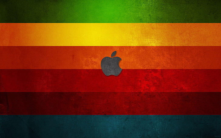사과 로고, 색상, 사과, 무지개, HD 배경 화면