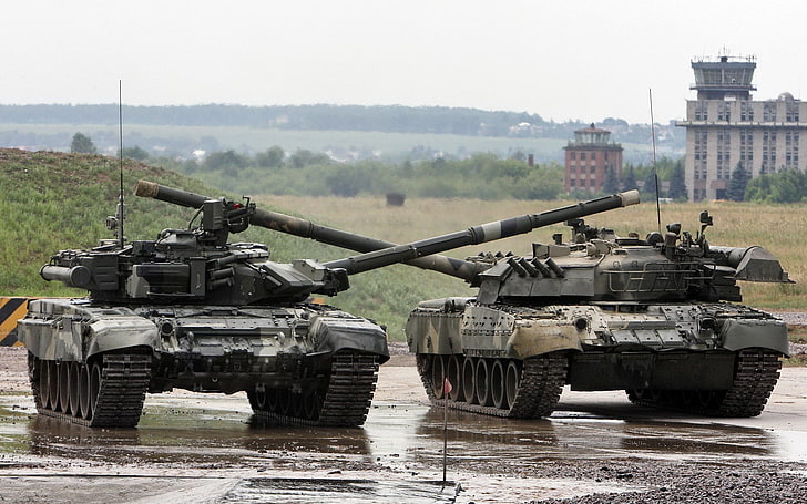 черен и сив съставен лък, танк, оръжие, технология, Т-90, Т-80, Руска армия, HD тапет