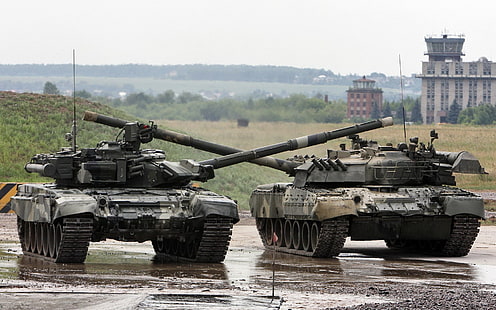 قوس مركب باللونين الأسود والرمادي ، دبابة ، سلاح ، تكنولوجيا ، T-90 ، T-80 ، الجيش الروسي، خلفية HD HD wallpaper