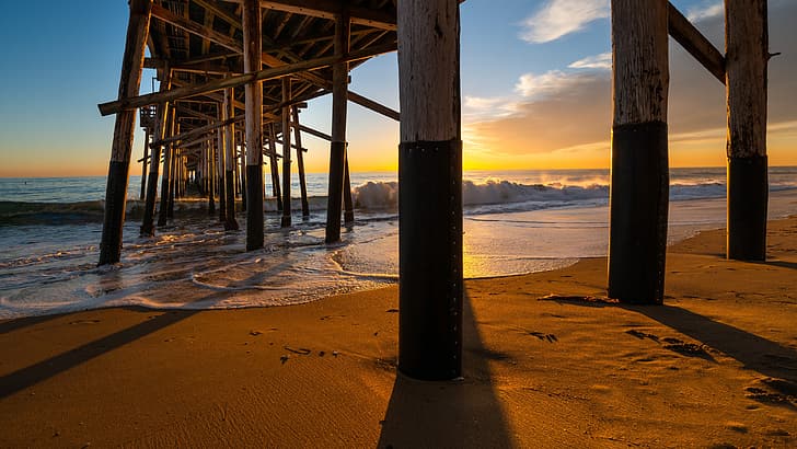 california, balboa pier, newport beach, HD wallpaper