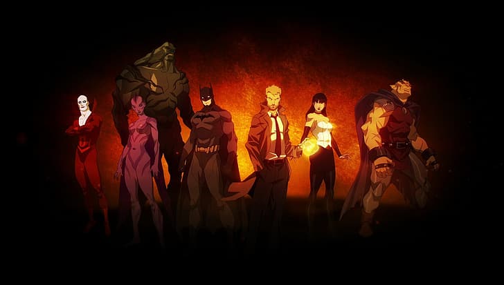 Бэтмен, демон, команда, Орхидея, комиксы DC, Затанна, мертвый, антигерой, мертвец, DC, Темная Вселенная, Джон Константин, Этриган, Джейсон Блад, рой, болотная штука, Лига темной справедливости, HD обои