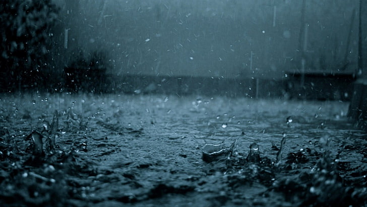 водоем, дъжд, фотография, HD тапет
