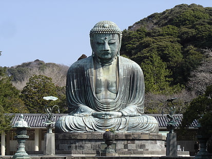 تمثال بوذا رمادي ، ديني ، بوذي، خلفية HD HD wallpaper