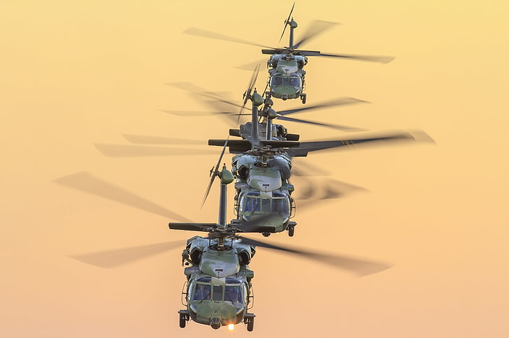 aircraft, black, hawk, helicopter, sikorsky, uh-60, HD wallpaper