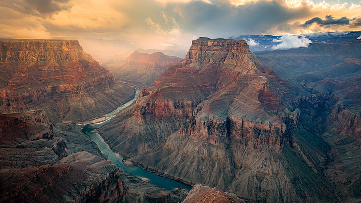 Canyons, Grand Canyon, Colorado River, Rivière, Fond d'écran HD