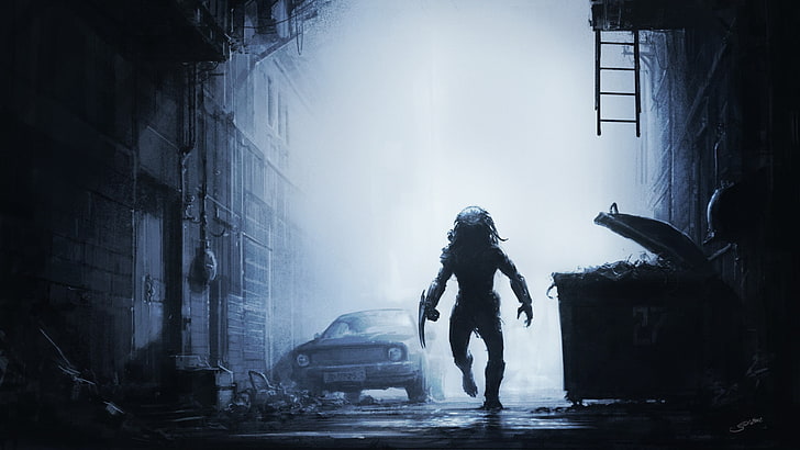 Predator illustration, artwork, science fiction, Predator (movie), HD wallpaper