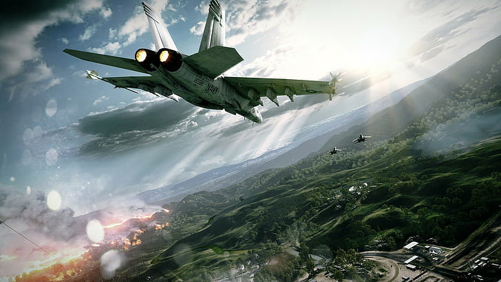 Battlefield 3, pertempuran udara, angkatan laut, Battlefield, Electronic Arts, video game, Wallpaper HD
