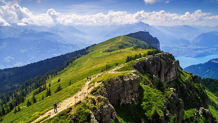 Suisse, rigi, montagnes, nature, ciel, nuages, Fond d'écran HD