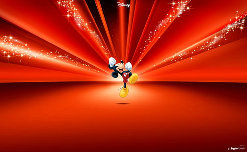 Mickey Mouse Disney Red, wallpaper Mickey Mouse, Kartun, Disney Lama, Mickey, Mouse, Disney, Wallpaper HD HD wallpaper
