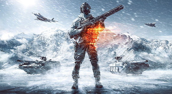 Battlefield 4 Final Stand, militär tapet, Spel, Battlefield, Winter, Snow, stridsvagnar, Battlefield4, FinalStand, HD tapet HD wallpaper