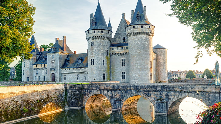 Chateau de sully-sur-loire, Fransa, kale, seyahat, turizm, HD masaüstü duvar kağıdı