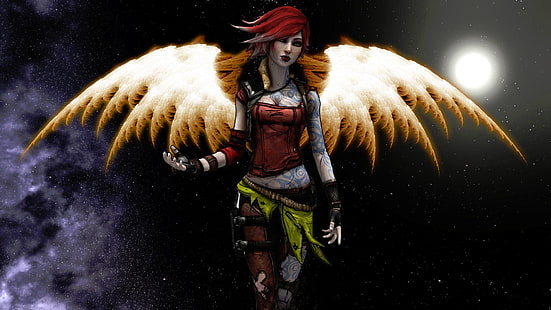 рыжеволосая женщина аниме иллюстрации персонажей, Borderlands, Lilith, Lilith (Borderlands), видеоигры, HD обои HD wallpaper