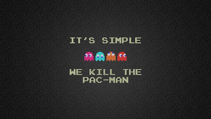 pacman, quote, characters, background, font, HD wallpaper