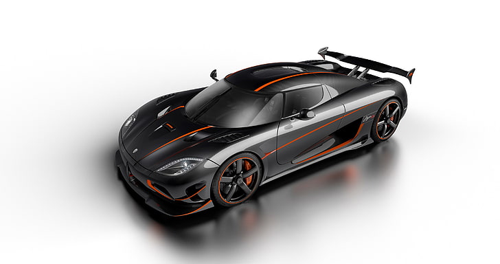 Koenigsegg、Koenigsegg Agera RS、車両、車、黒い車、シンプルな背景、 HDデスクトップの壁紙