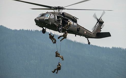 Helikopter Militer, Sikorsky UH-60 Black Hawk, Wallpaper HD HD wallpaper