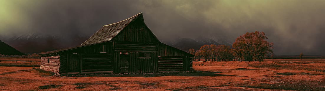  ultrawide, 32:9, cabin, shack, spooky, western, landscape, HD wallpaper HD wallpaper