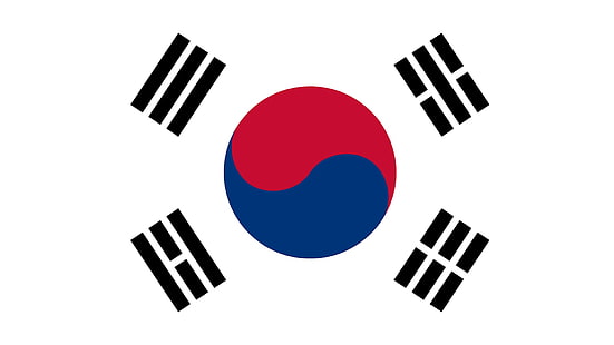 Южная Корея, флаг, HD обои HD wallpaper