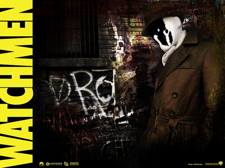Cartel de vigilantes, Rorschach, vigilantes, películas, póster de película, Fondo de pantalla HD