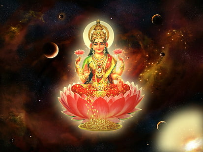 Hinduism, Mahalakshmi, spiritual, Wealth, HD wallpaper HD wallpaper