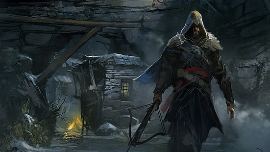 Fondo de pantalla digital de Assassin's Creed, videojuegos, Assassin's Creed, arte digital, arte de fantasía, Fondo de pantalla HD HD wallpaper
