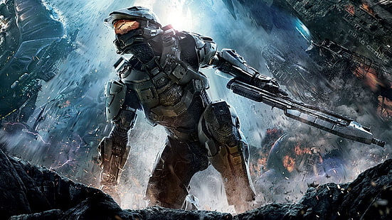 Plakat Halo Master Chief, Halo, Halo 4, gry wideo, futurystyczny, science fiction, szef, Tapety HD HD wallpaper