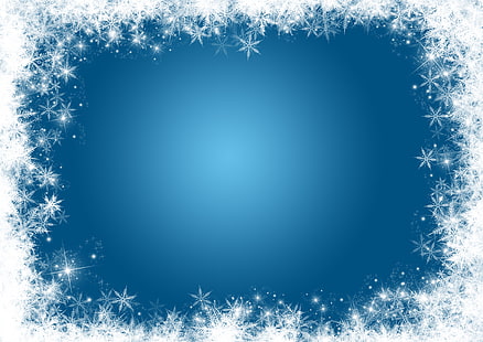 الشتاء ، الثلج ، رقاقات الثلج ، الخلفية ، عيد الميلاد ، الإطار، خلفية HD HD wallpaper