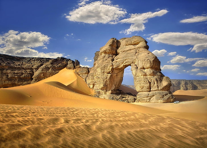Lengkungan, Gurun, lanskap, Libya, alam, Sahara, pasir, Wallpaper HD