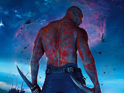 Guardians Of The Galaxy Drax The Destroyer, Guardians of the Galaxy digital wallpaper, Movies, Other Movies, Superhero, Movie, Film, 2014, guardians of the galaxy, Drax the Destroyer, Dave Bautista, HD wallpaper HD wallpaper
