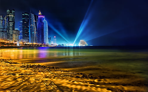 Doha Qatar Skyline, skyline, doha, qatar, HD wallpaper HD wallpaper