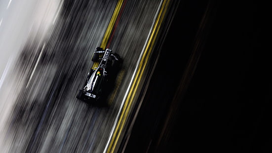 黒のフォーミュラ1レースカー、レース、スピード、トラック、フォーミュラ1、車、グランプリ、2011年、シンガポール、ウィリアムズ、モータースポーツ、マリーナベイストリートサーキット、牧師マルドナド、シンガポールグランプリ、グランプリ、w32、 HDデスクトップの壁紙 HD wallpaper
