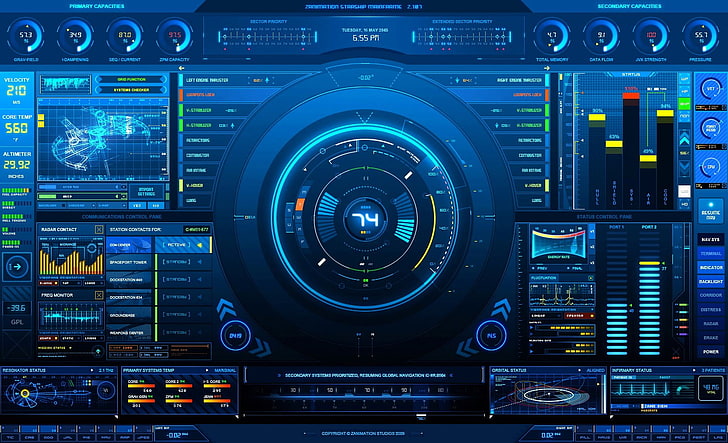 miscelatore DJ blu e nero, tecnologia, computer, Hi-Tech, Sfondo HD