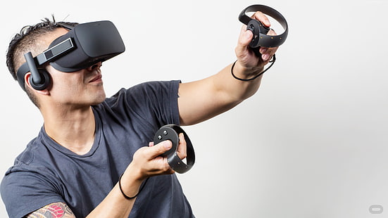 Realtà virtuale, cuffie VR, Oculus Touch, Oculus Rift, Sfondo HD HD wallpaper