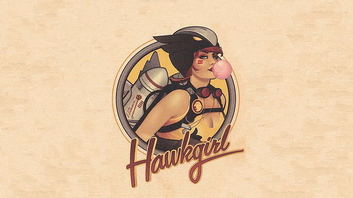 Hawkgirl, DC Comics, texturizado, superheroínas, textura, cómics, cómics, pelirrojo, Bombshells, Fondo de pantalla HD