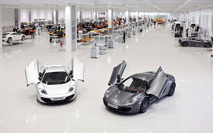 McLaren MP4-12C, automóvil, fábrica, McLaren Technology Center, Fondo de pantalla HD