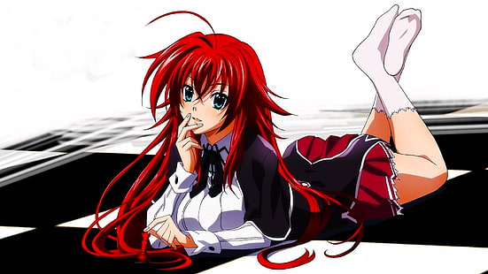 Anime, High School DxD, dziewczyna, długie włosy, rude włosy, Rias Gremory, Tapety HD HD wallpaper
