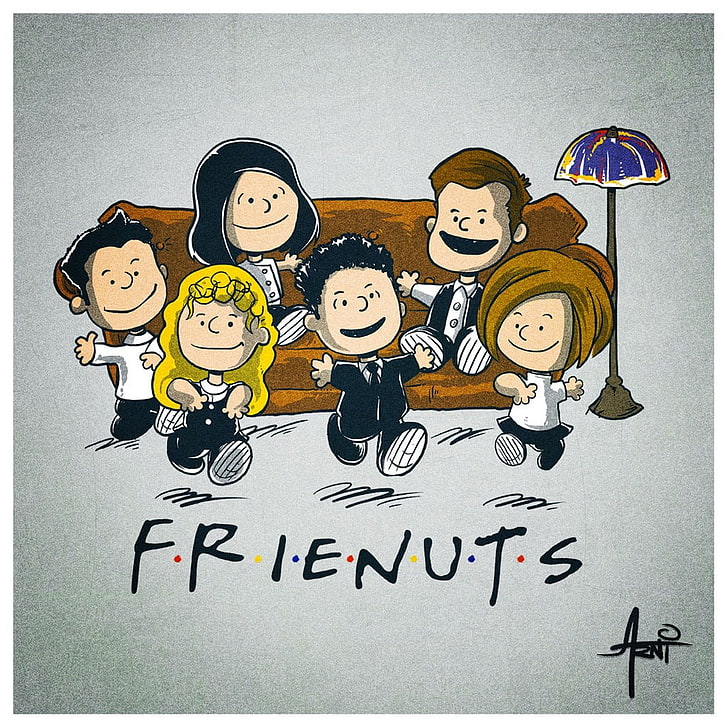 Friends (serie de televisión), Peanuts (cómic), crossover, Fondo de pantalla HD