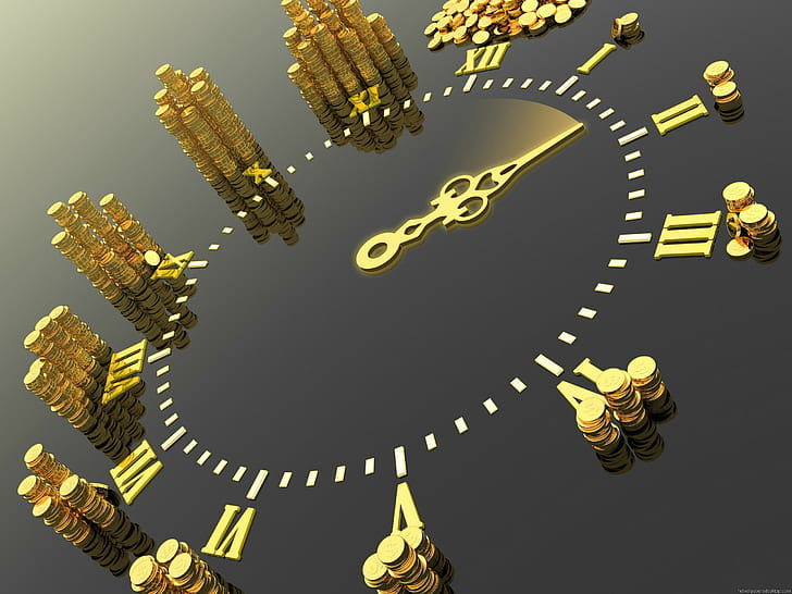 Time Is Money, digital, beauty, 3d and abstract, HD wallpaper