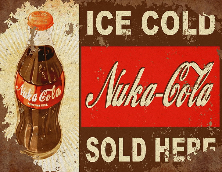 Coca-Cola soda bottle collage, Fallout, Nuka Cola, HD wallpaper
