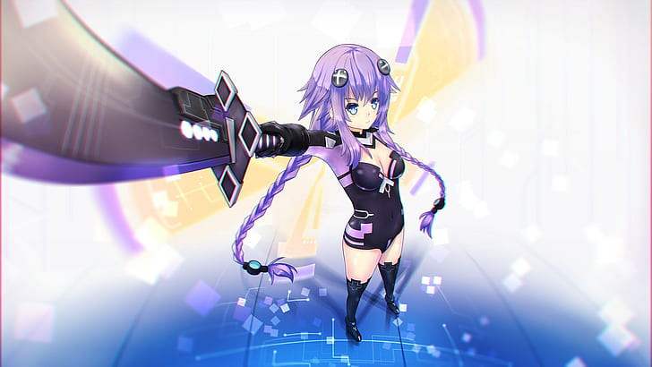 Hyperdimension Neptunia, Purple Heart, Anime, Anime Mädchen, HD-Hintergrundbild