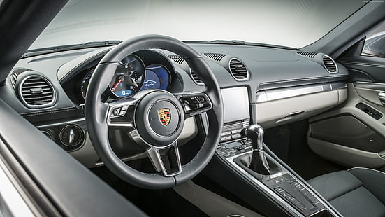 Пекинский автосалон 2016, Porsche 718 Cayman, интерьер, HD обои HD wallpaper